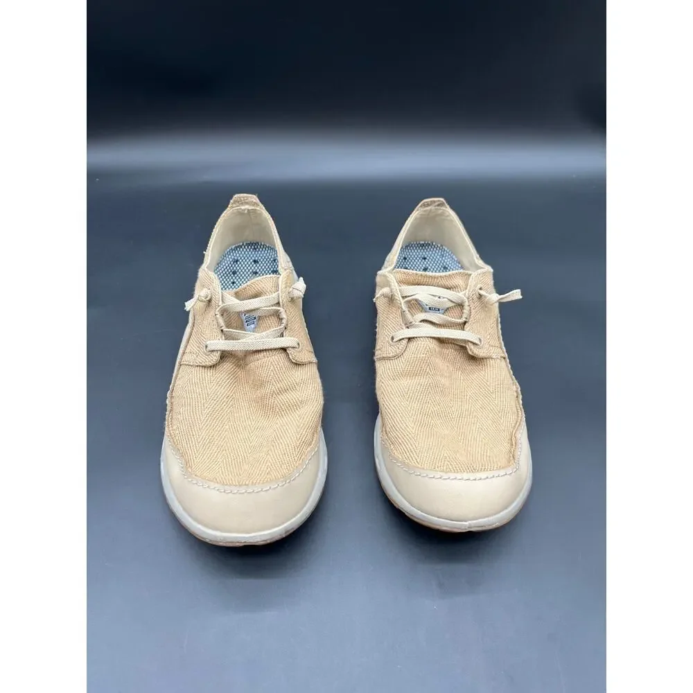 Columbia Bahama Vent Men's Laced Boat Deck Shoes Beige SIZE 8.5 #100